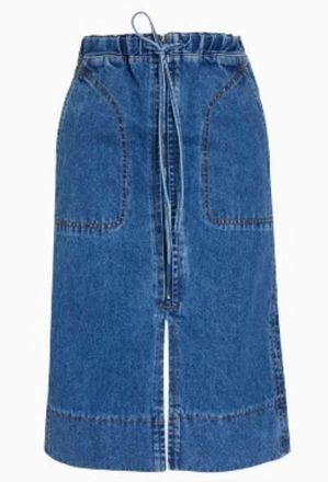 Rejina Pyo Womens Denim Midi Skirt In Blue