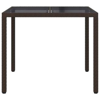 Berkfield Home Modern Garden Dining Table Brown 90x90x75 cm Poly Rattan | Size: 90 x 90 x 75 cm