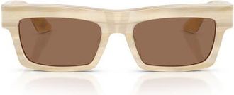 Oliver Peoples x KHAITE 54mm Pillow Sunglasses in Beige Silk /Brown at Nordstrom