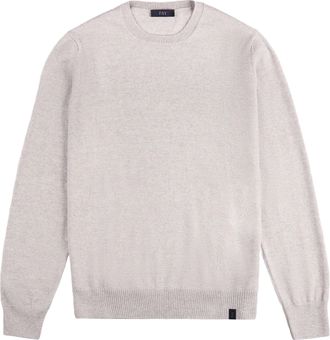 Fay Classic Crew Neck Sweater In Soft Grey Wool