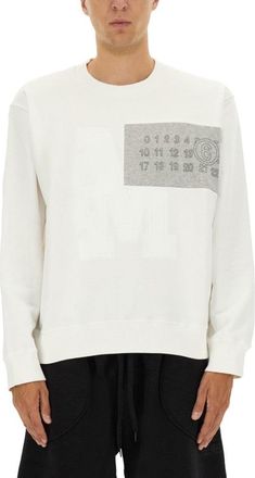 Maison Margiela White Sweatshirt With Contrasting Logo Patch