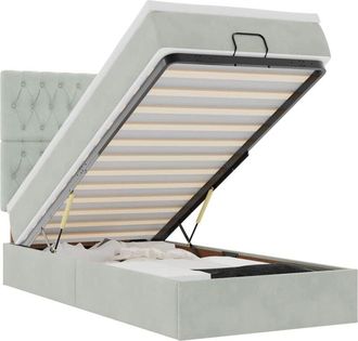 vidaXL Estructura Cama Otomana Colchones Gris Claro 80x200cm Vidaxl