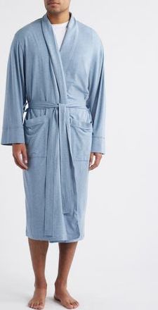 Daniel Buchler Shawl Collar Heathered Cotton & Modal Blend Robe in Blue Heather at Nordstrom Rack, Size Medium/large