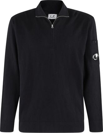 C.P. Company C.P. Company, Turtlenecks, male, Blue, S, Navy Half Zip Knit Jumper