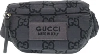 Gucci Gray Nylon Canvas Fanny Pack Sling Bag (Pre-Owned)
