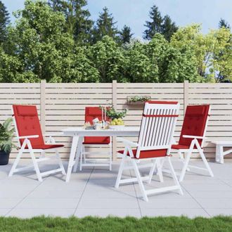 vidaXL Vidaxl - Cojines De Silla Con Respaldo Alto 4 Uds Tela Oxford Rojo