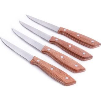 Gibson Home Seward 4 Piece Stainless Steel Steak Knife Cutlery Set with Wood Handles at Nordstrom