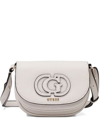 Guess Co logo-applique cross body bag - women - Leather - One Size - White