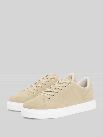 Tommy Hilfiger Low Top Sneaker aus echtem Leder in Beige, Gr&ouml;&szlig;e 36