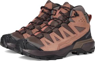 Salomon X Ultra LTR Mid GTX Womens Shoes Peppercorn/Cognac/Hot Coral : 10.5 M, Leather