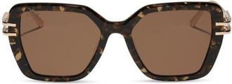 DIFF Eyewear Dasha 50mm Square Sunglasses in Glitter Tortoise /Brown at Nordstrom