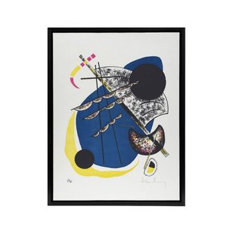Artery8 Small Worlds II Abstract Painting Kandinsky Framed Canvas Wall Art in White | Size: W24 x H32