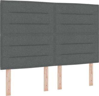 vidaXL Cama Tipo Box Spring Con Colch&oacute;n Gris Oscuro 140 X 200 Cm Tela Vidaxl