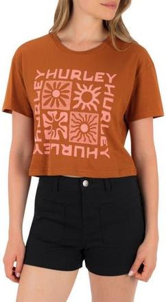Hurley Botany Boxy Crop T-Shirt in Leather Brown at Nordstrom Rack, Size X-Small