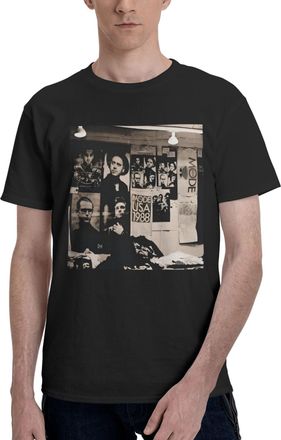 Generic Mens Mode Music De&PE&Che Band Cotton T-Shirts Classic Crewneck Short Sleeves Simple&Versatile Daily Commute Essential Black XXL