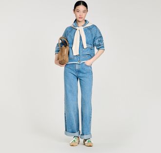 Sandro Faded wide straight-leg jeans