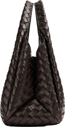 Bottega Veneta Womens Shoulder Bag Bell Brown Leather