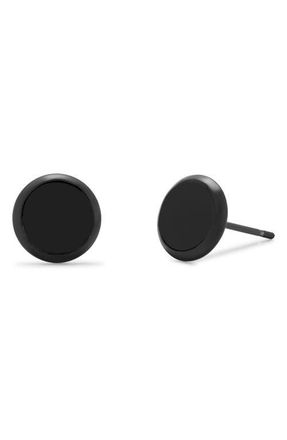 Brook & York Mens Black Round Stud Earrings at Nordstrom