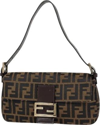 Fendi Pre-owned Shoulder Bags, female, Brown, Size: ONE SIZE Pre-owned Zucca Shoulder Bag