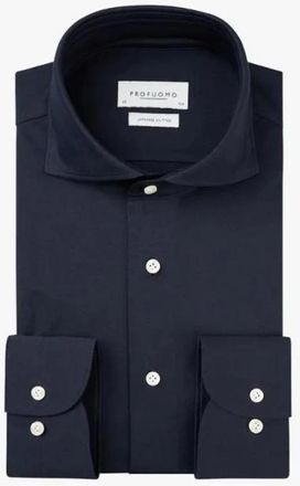 Profuomo Elegante Formele Overhemden - Heren - Zakelijke Overhemden - Blauw - S - Katoen - Overhemden