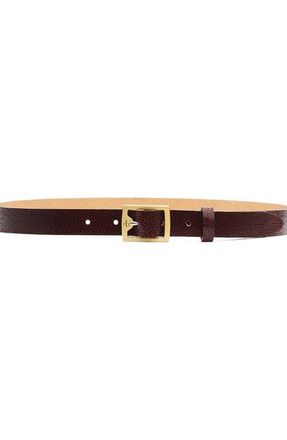 Rag & Bone Boyfriend 2.0 Textured Leather Belt in Burgundy at Nordstrom, Size Large