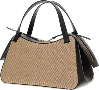 Jil Sander Shopper met raffia vlakken - Beige