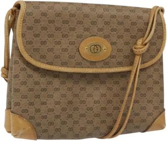 Gucci Pre-owned Leather gucci-bags - Dames - Vintage Schoudertas - Beige - ONE Size - Leer - Vintage