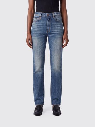 Amiri Jeans straight a vita alta in denim di cotone con logo posteriore