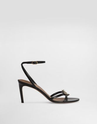 Dolce & Gabbana Devotion Calfskin Sandals - Woman Sandals And Wedges Black 37.5