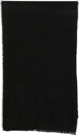 Tagliatore Jacquard sjaal met franjes - Heren - Accessoires - Zwart - Maat: ONE Size Wol