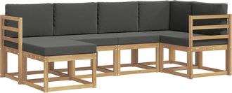 vidaXL Conjunto De Sof&aacute;s De Exterior 6 Uds. Blanco Y Antracita Vidaxl