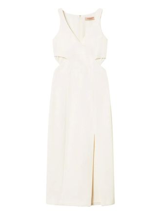 Twin-Set cut-out midi dress - women - Polyester/Polyester - 40 - White
