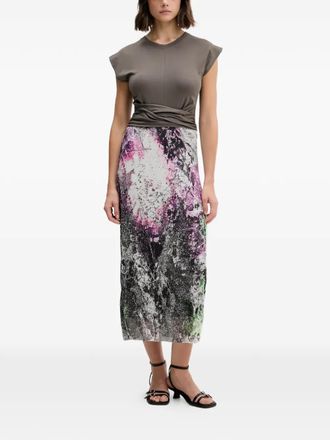 Desigual floral print midi dress - Grey