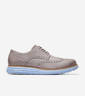 Cole Haan Mens &Oslash;riginal Grand Remastered Wingtip Oxford Shoes - Grey Size 10.5