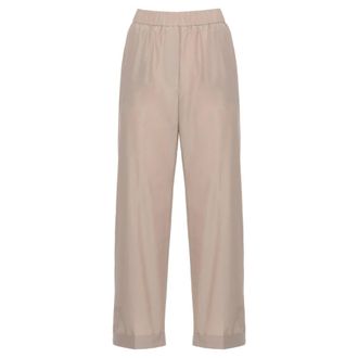 PESERICO Peserico, Straight Trousers, female, Beige, Size: M Straight Trousers