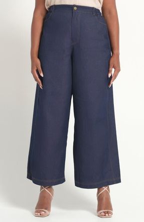 Estelle Dakota Wide Leg Jeans in Indigo Noir at Nordstrom, Size 16W