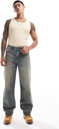 Asos baggy jeans with tint in light wash blue