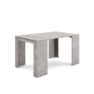 Skraut Home Mesa Consola Extensible, Mesa Comedor Plegable, 140, Para 6 Comensales, Comedor Y Cocina, Estilo Moderno, Cemento - Skraut Home