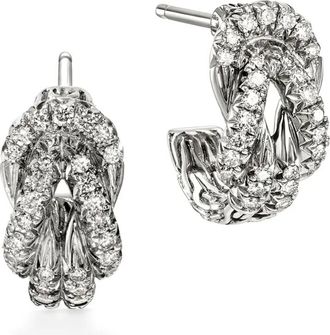 John Hardy Orecchini Love Knot in argento sterling con diamanti