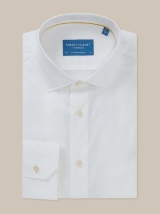 Robert Talbott Reynolds Light Weight Poplin Classic Fit Shirt in White at Nordstrom, Size 15.535