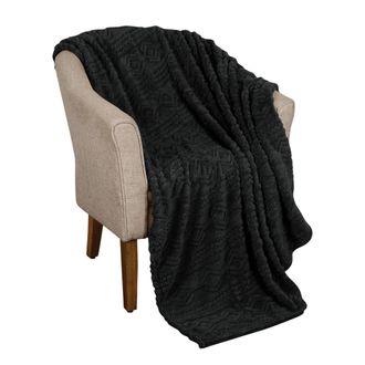 Superior Arctic Boho Knit Jacquard Fleece Throw Blanket Medium Weight Fluffy Bedding by Superior
