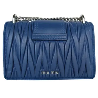 Miu Miu Pre-owned Cross Body Bags, female, Blue, Size: ONE SIZE Pre-owned Leather shoulder-bags