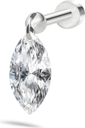 Maria Tash Floating Marquise Diamond Single Charm Threaded Stud Earring in White at Nordstrom, Size 6 Mm