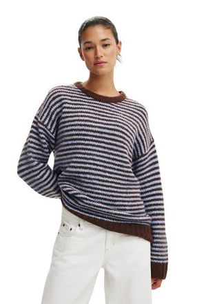 Cotton On Womens Luxe Crew Sweater in Lofty Dark Oak Iced Marine at Nordstrom, Size Xx-Small
