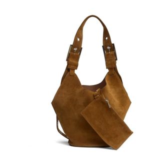 Dondup Shoulder Bags, female, Brown, Size: ONE SIZE Small Hobo in Crosta