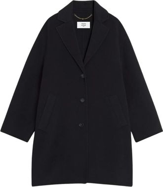 Maison Kitsun&eacute; Dubbellaags Wollen Jas - Dames - Mantel - Zwart - S - Wol - Jassen