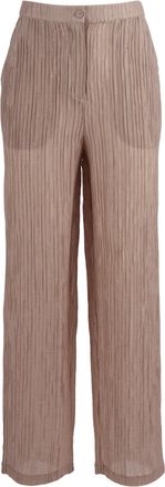 Emporio Armani Textured Crinkled Straight Leg Straight-Leg Pants