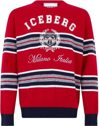Iceberg Maglione Girocollo - - Knitwear - Uomo - Rosso - L