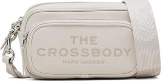 Marc Jacobs Off-White Leren Crossbody Tas met Logo - Dames - Schoudertassen - Wit - ONE Size - Leer - Tassen