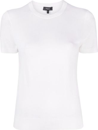 Theory fine-knit wool-blend top - White